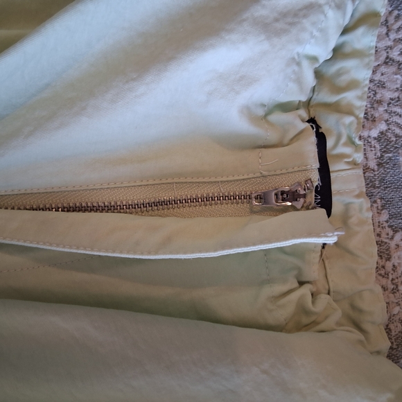 💐 Cotton Candy Mint GreenWide Leg Parachute Pants Sz.L Y2K Cargo Utility - Picture 11 of 13